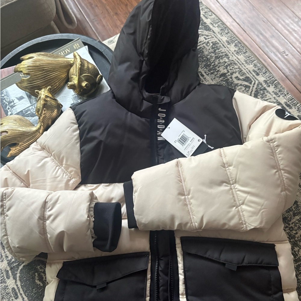 Jordan Kids Colorblock Puffer Jacket - Black & Cream